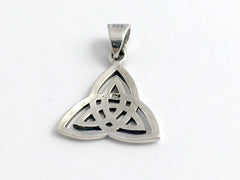 Sterling Silver Celtic Double Trinity Knot pendant w/ bail, Triquetra, Knots,