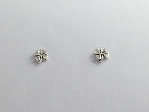 Sterling Silver & Surgical Steel 4 leaf clover stud earrings- four- luck-clovers