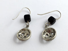 Sterling silver Jack O' Lantern dangle earring-Halloween,pumpkins,pumpkin,black