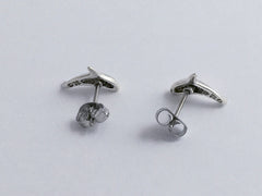 Sterling Silver & Surgical Steel orca,  killer whale stud earrings-ocean, sea
