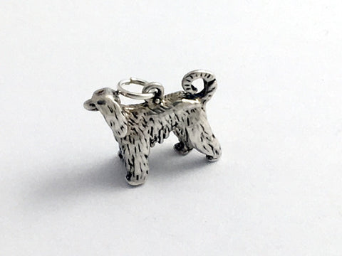 Sterling Silver Afghan Hound dog charm or pendant- Afghans, dogs, canine, Sight