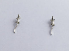 Sterling Silver & Surgical Steel  alligator or crocodile stud earrings-gators