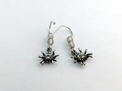 Sterling silver small spider dangle earrings-insects-garden-arachnid, spiders,