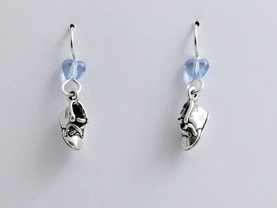 Sterling Silver tiny baby shoe dangle earrings-twins-shoes-kid, baby shower,