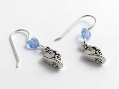 Sterling Silver tiny baby shoe dangle earrings-twins-shoes-kid, baby shower,
