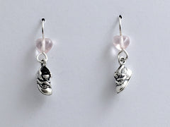 Sterling Silver tiny baby shoe dangle earrings-twins-shoes-pink, baby shower,