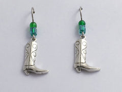 Sterling Silver Cowboy boot dangle earrings-Horse, Cowgirl, boots, western