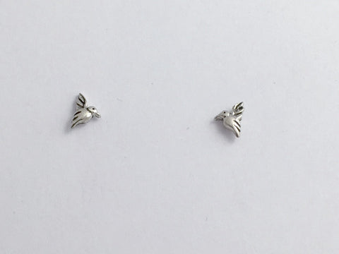 Sterling Silver Tiny Hummingbird stud earrings-Birds, hummer, studs, 1/4 inch