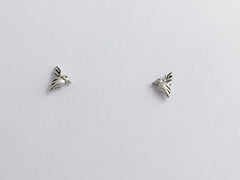 Sterling Silver Tiny Hummingbird stud earrings-Birds, hummer, studs, 1/4 inch