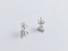 Sterling Silver Tiny Hummingbird stud earrings-Birds, hummer, studs, 1/4 inch