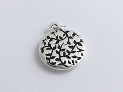 Round Pewter Pansexual flag & sterling silver Heart pendant-resin, Pride,LGBTQ
