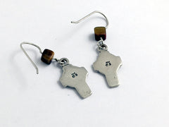 Sterling silver  Celtic knot cross dangle earrings- Tiger eye, knots, faith