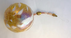 Yellow, pink and white blown glass ball centerpiece window jewelry