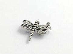 Sterling Silver large 3-D Dragonfly charm or pendant- dragonflies, insect,